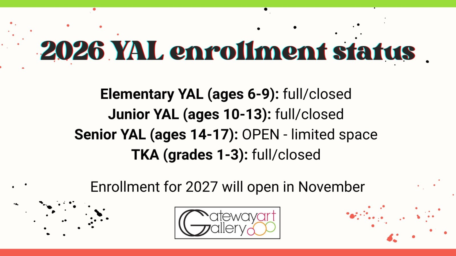 YAL End-of-Year Art Show & Pizza Party