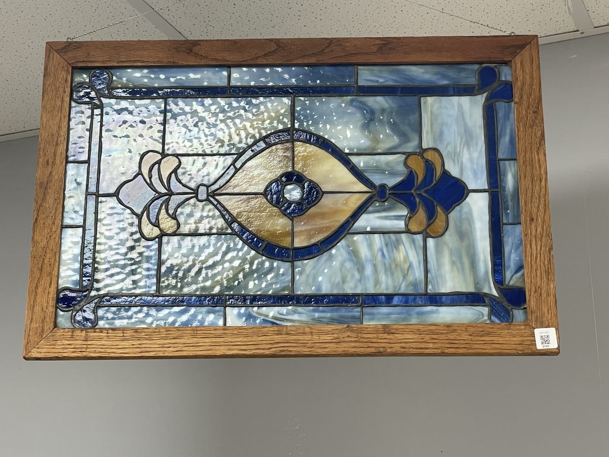 Stained glass Blue Irises 16