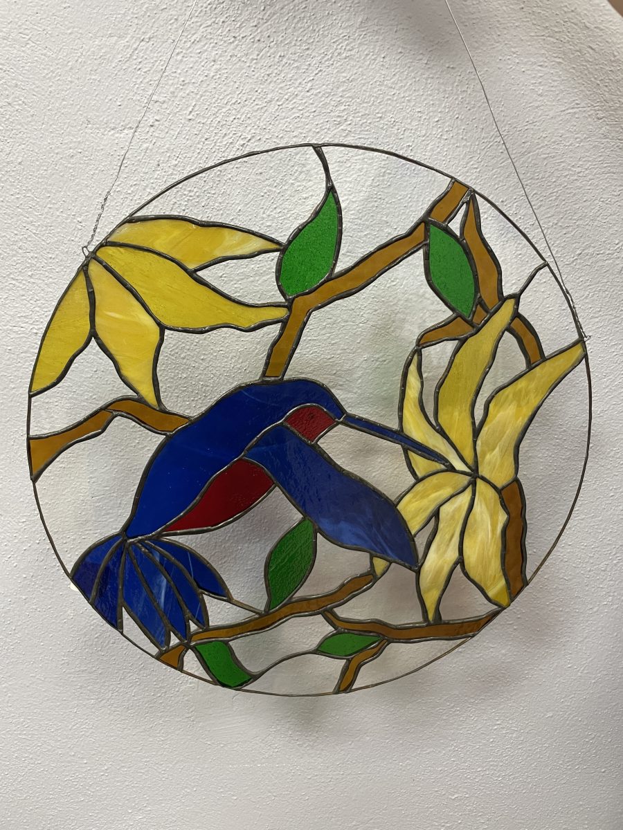 Stained glass hummingbird 16